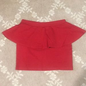 red peplum mini ZARA skirt. like new! no stains.